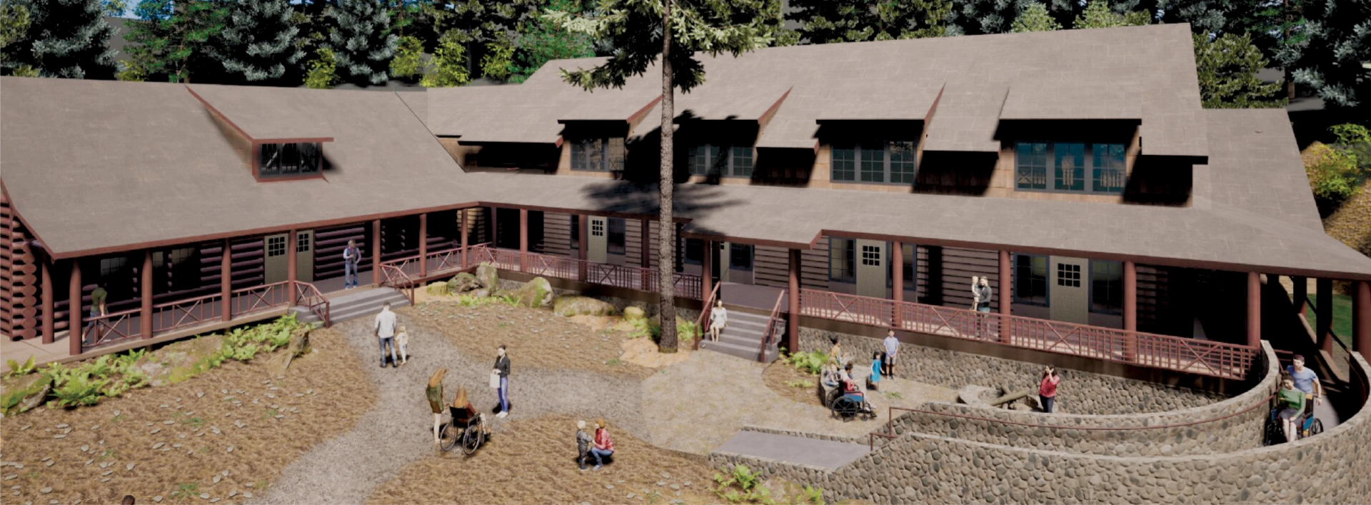 Architectural rendering of the new accessible Hemlock dorm