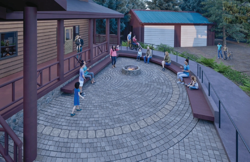 Rendering of the new Legacy 90 Fire Circle gathering space